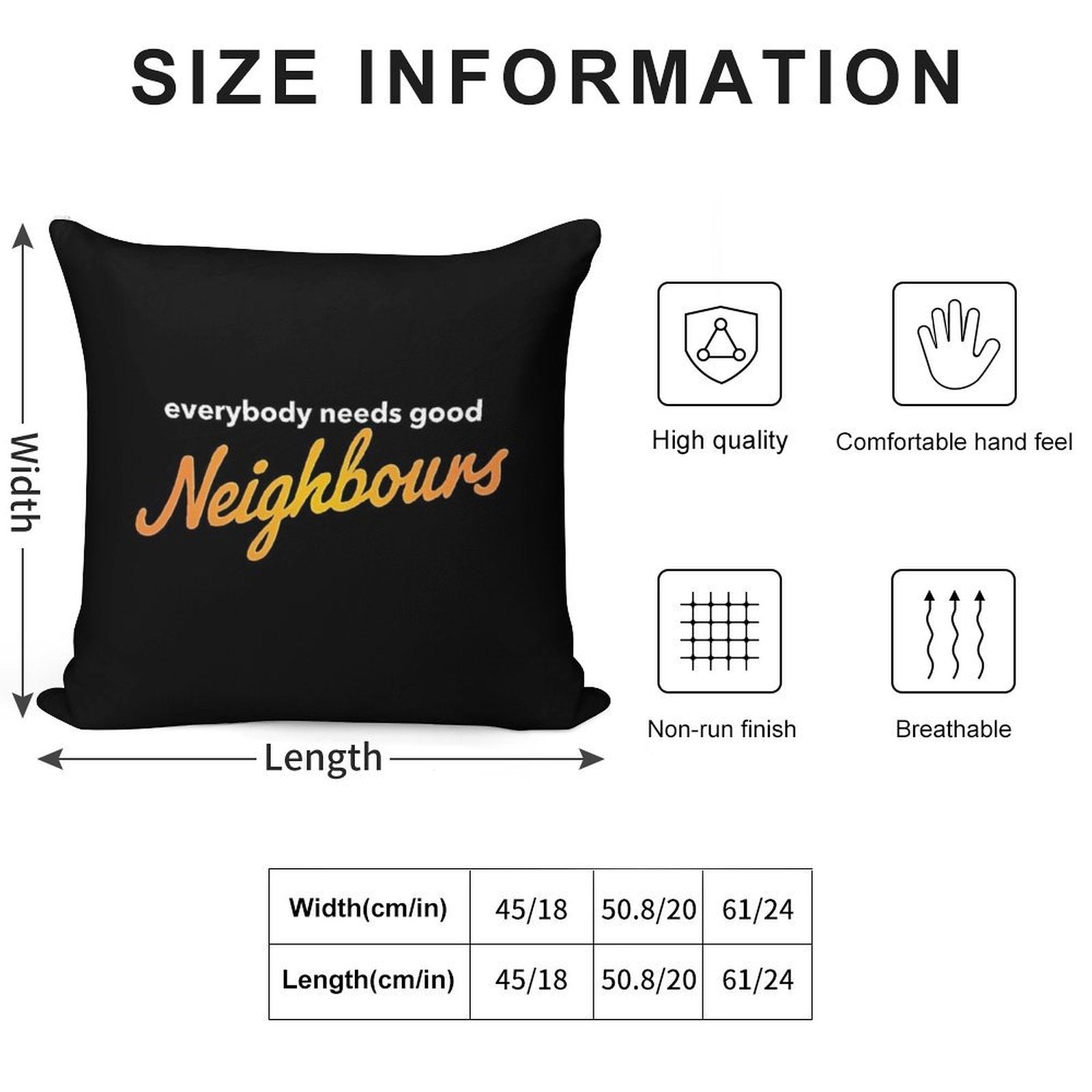 Everybody Needs Good Neighbours Logo Soft Style Accent Throw Pillow