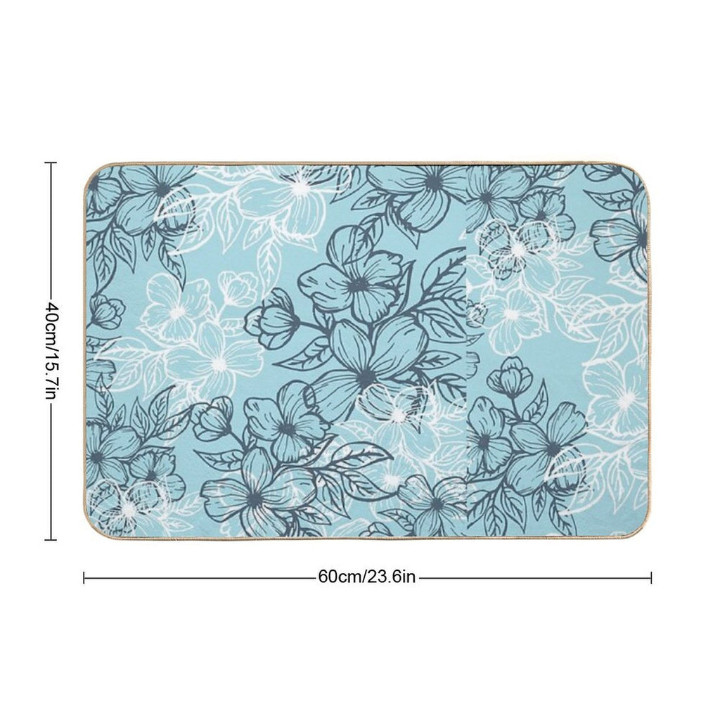 Floral Surface Pattern  Stain-Proof Bath Mat