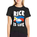 Rice Is Life Philippine Rice Lover  Oversized Silhouette T-Shirt