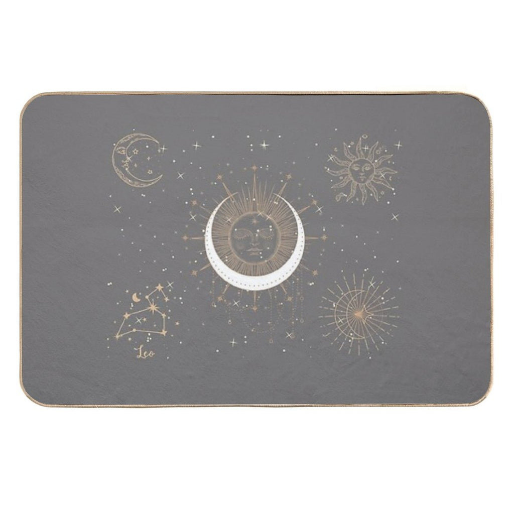 Sun Moon Stars  Fade-Resistant Bath Mat