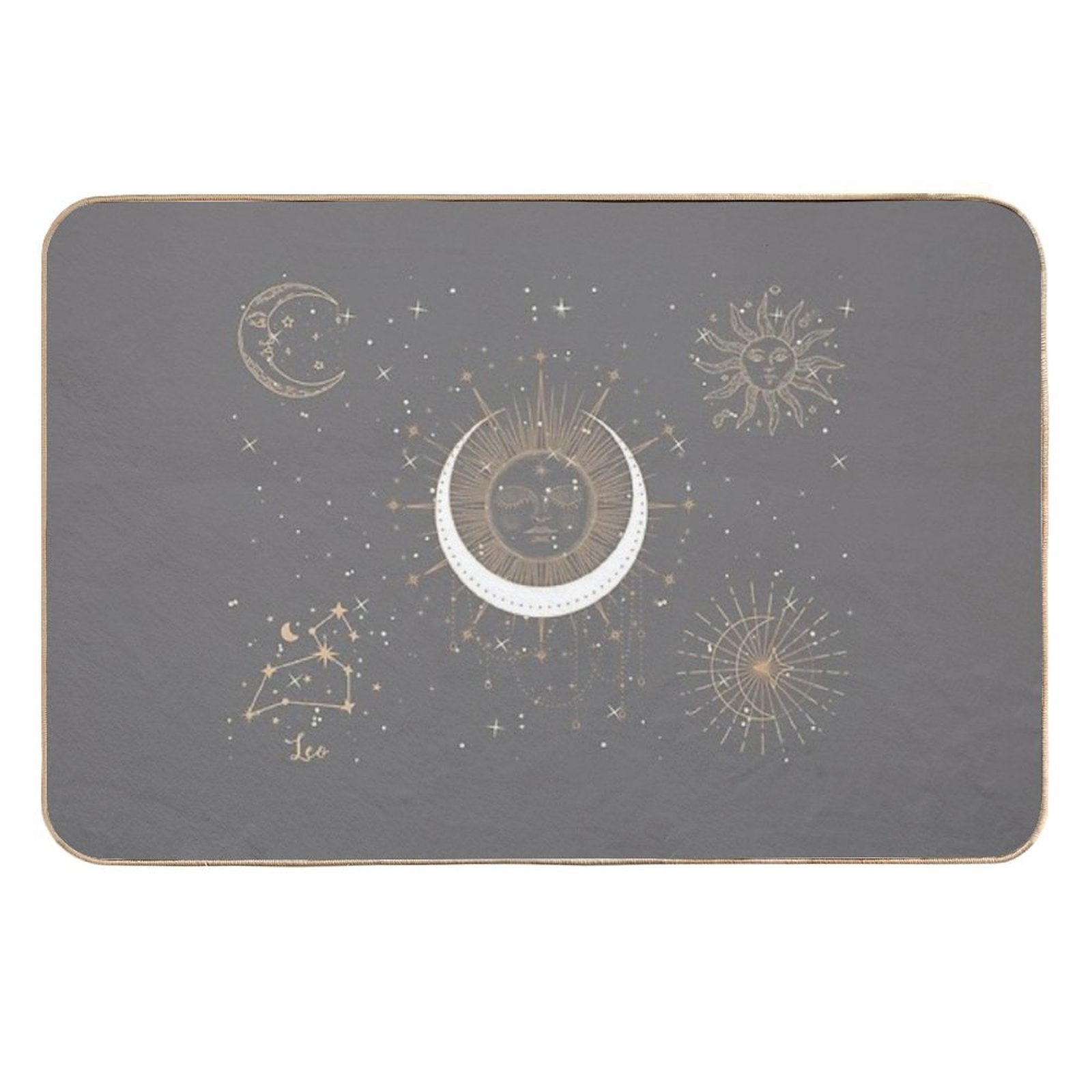 Sun Moon Stars  Fade-Resistant Bath Mat