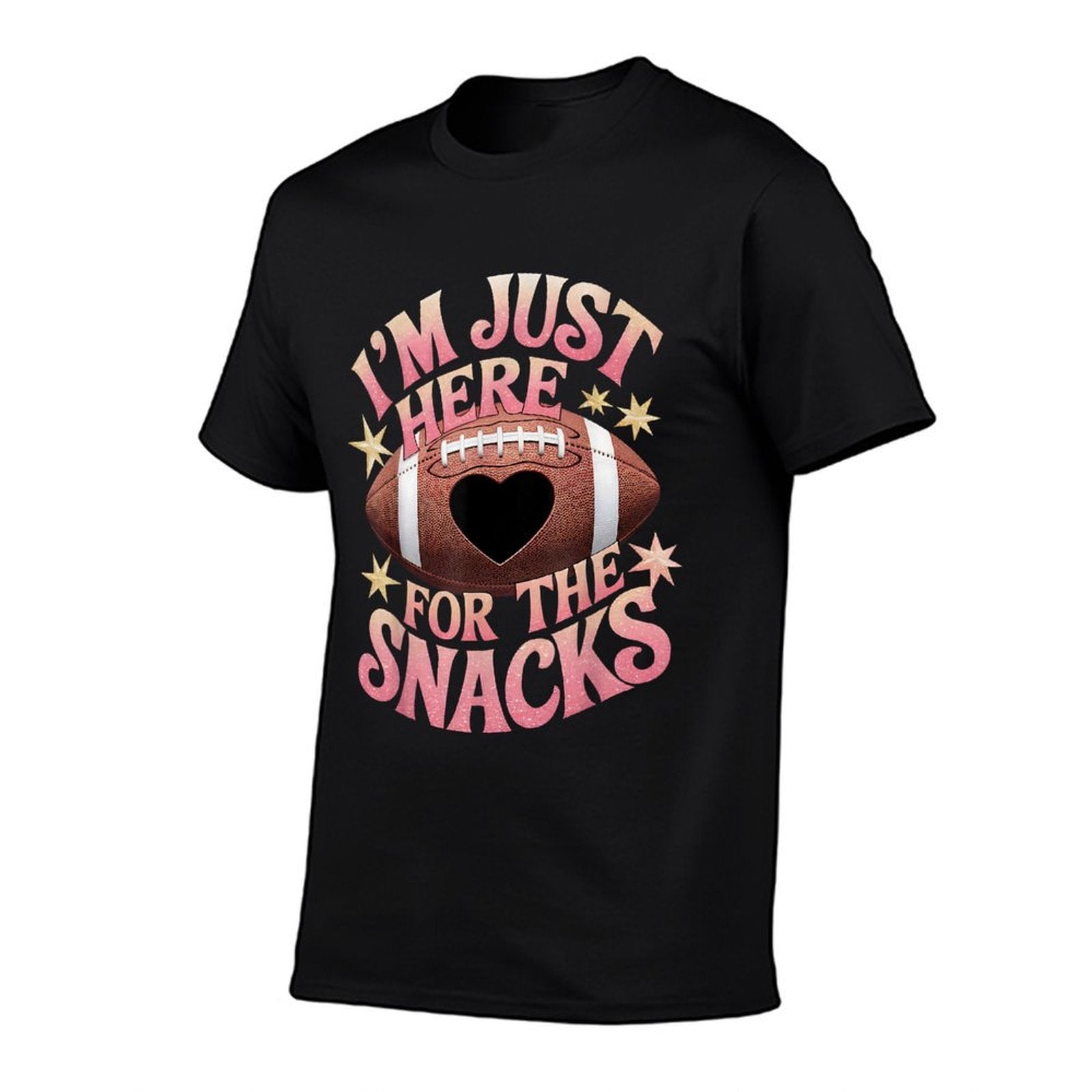 Funny Football Women Im Just Here For The Snacks  Rolled Sleeves T-Shirt