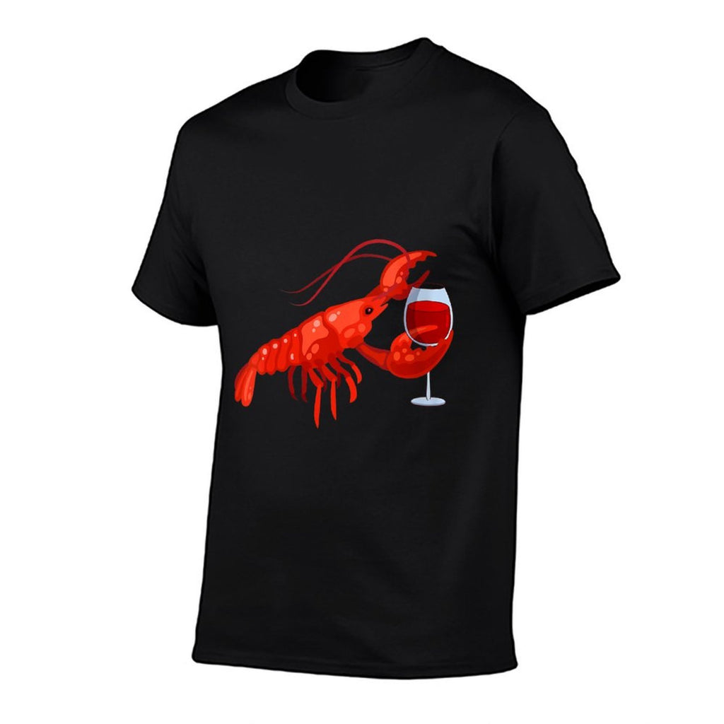 Womens Lobster Wine Drinking Funny Beach Cruise  Moisture-wicking T-Shirt