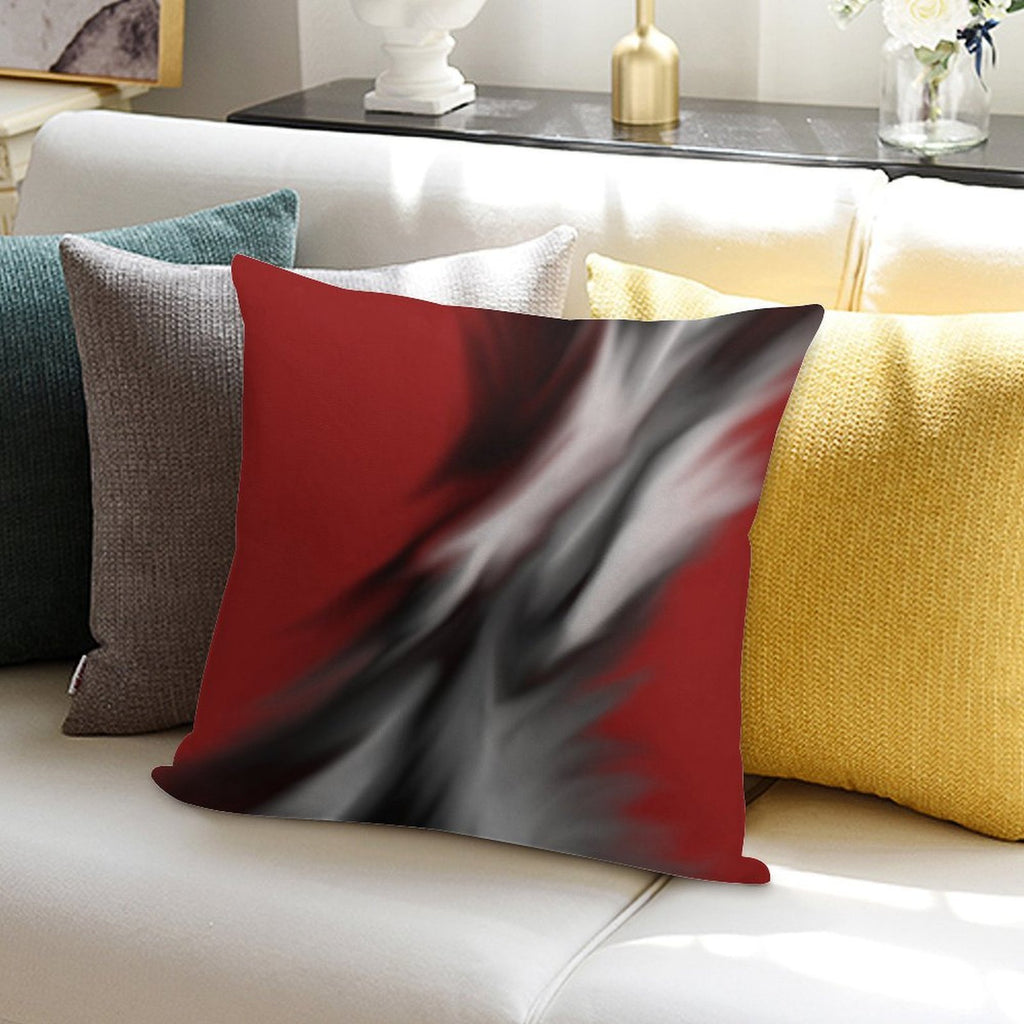 Decorative Red And Black Soft Anti-Pilling Throw Pillow