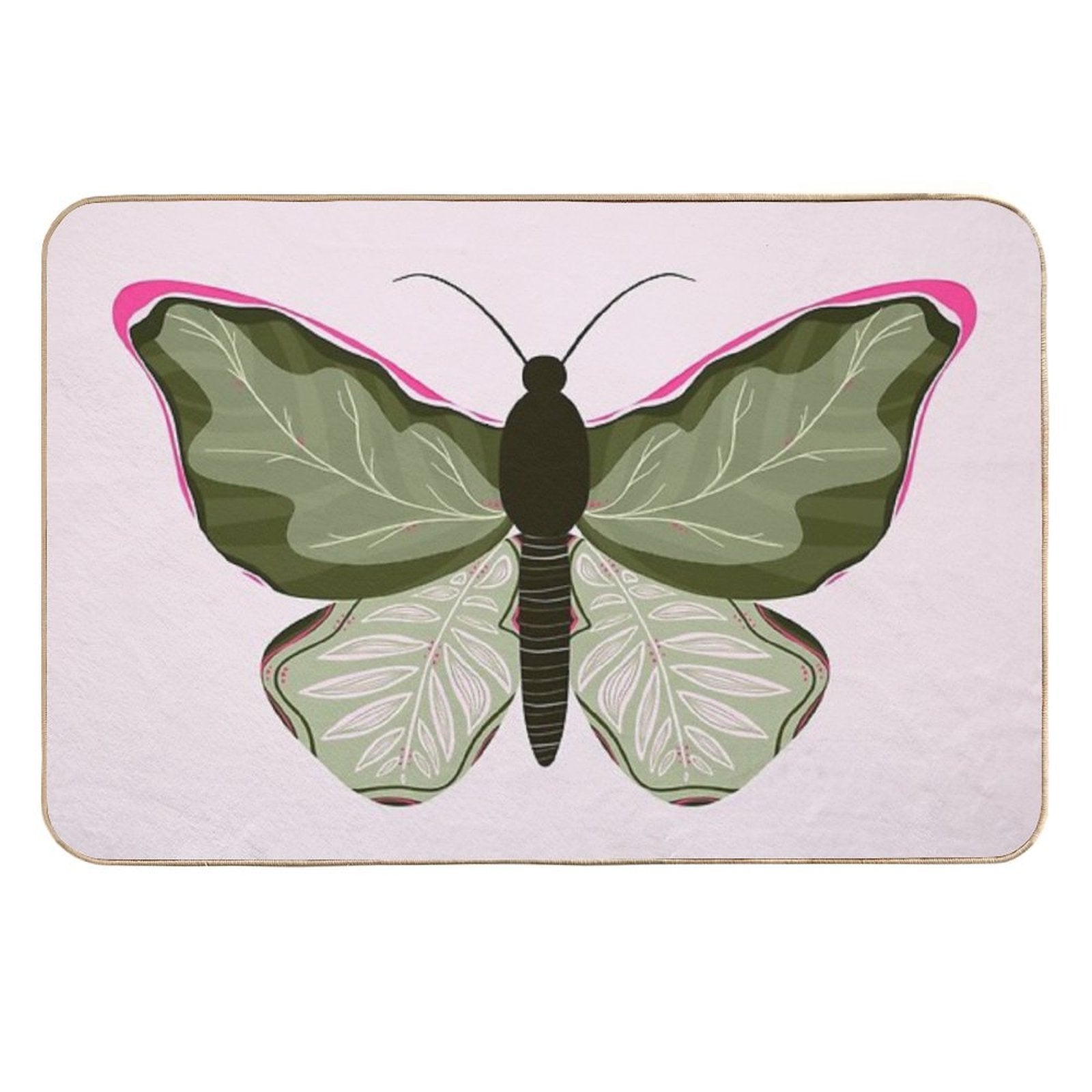 Monstera Butterfly  Anti-Trip Bath Mat