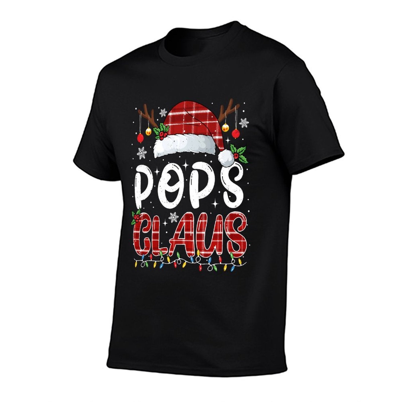 Pops Claus Christmas Lights Pajama Family Matching  Lightweight T-Shirt