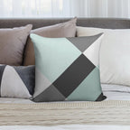 Duck Egg & Grey Patchwork Soft Shrink-Resistant Throw Pillow
