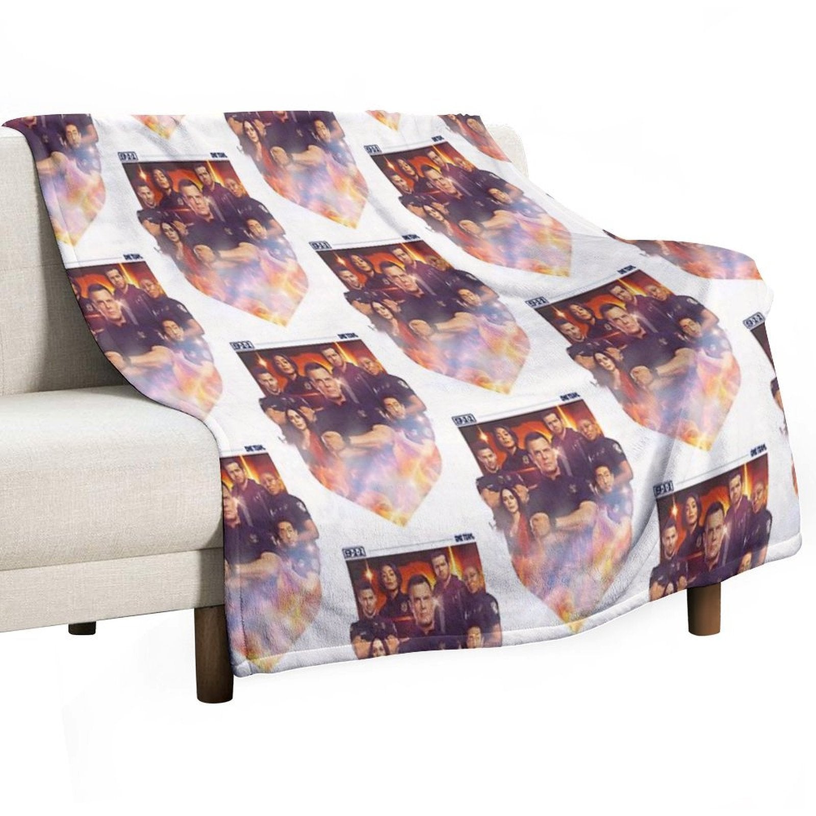 9-1-1  One Team Velvety-soft Throw Blanket