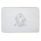 Be Flexible Kawaii Cat MinimalistSimple Art  Dirt-Trapping Bath Mat