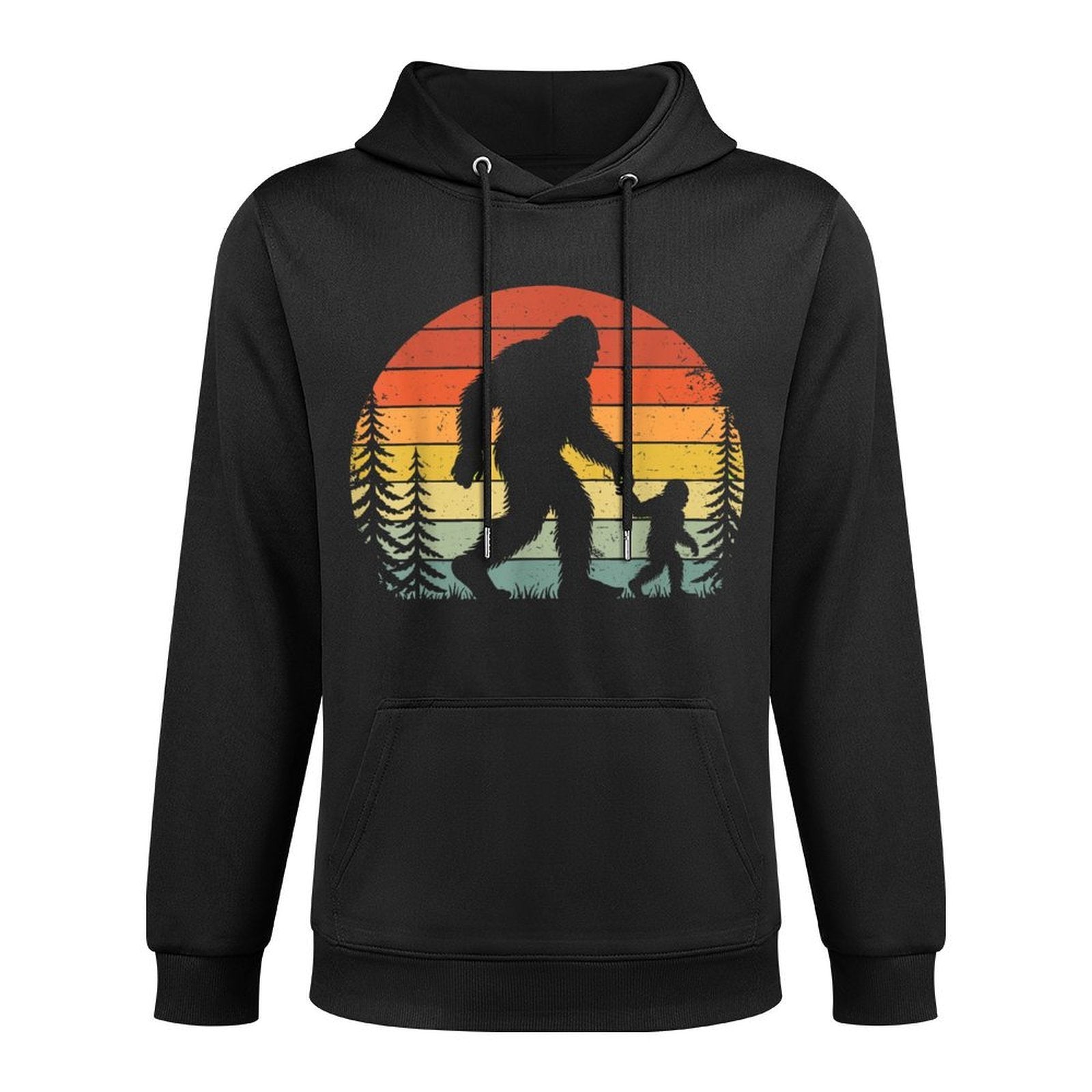 Retro Vintage Bigfoot Dad Fathers Day Father Son Matching Versatile Streetwear Hoodie