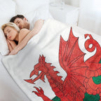 Old Classic Welsh Flag Wales Lightweight Throw Blanket