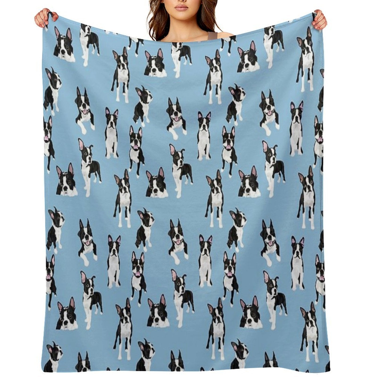 Boston Terrier Shrink-resistant Throw Blanket