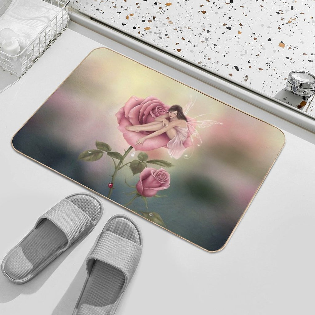 Rose Flower Fairy  Stain-Proof Bath Mat