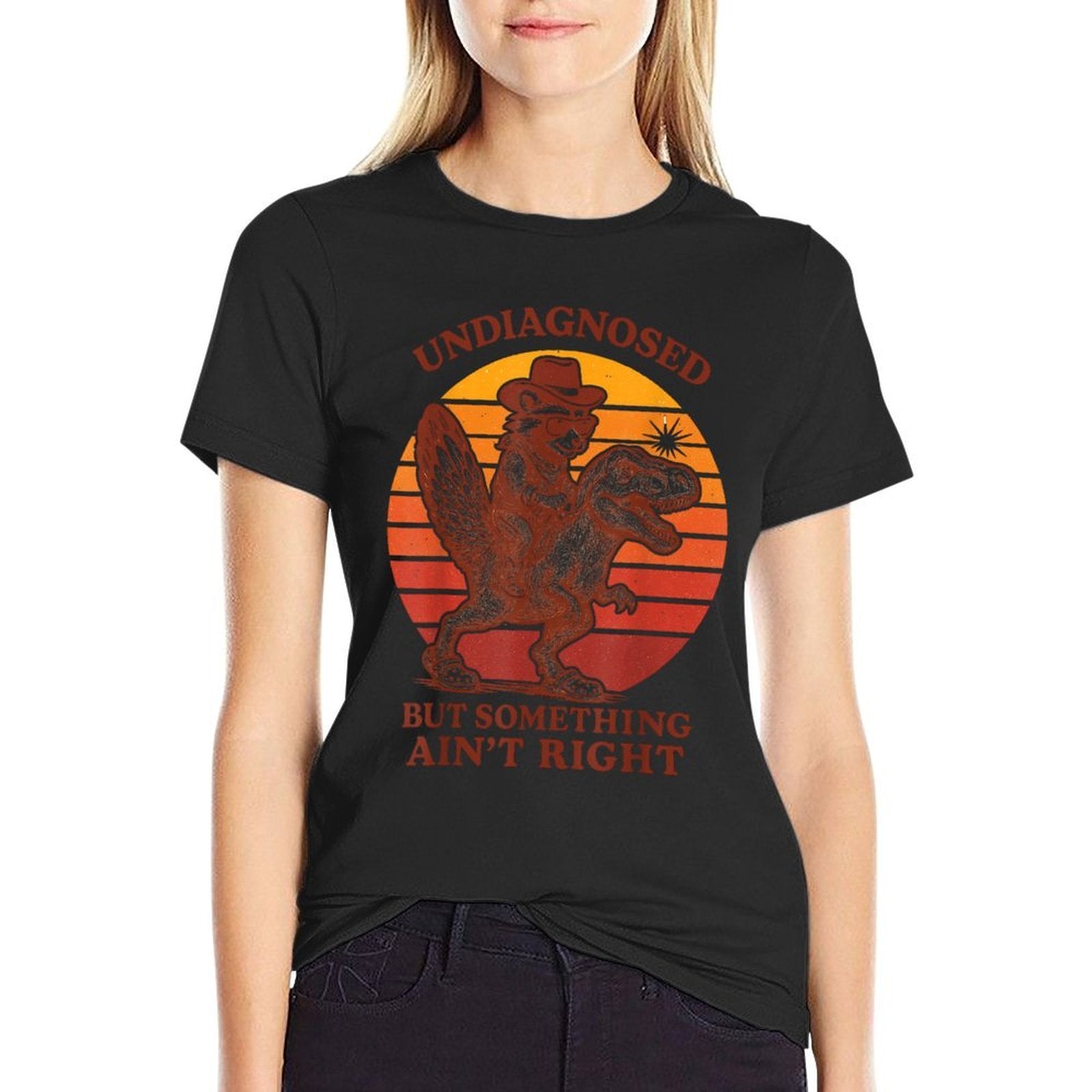 Retro Undiagnosed But Something Aint Right Funny Meme Adult  Relaxed-fit T-Shirt