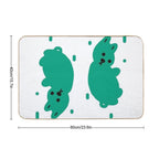 Cute Green Rabbit Rain  Stain-Proof Bath Mat