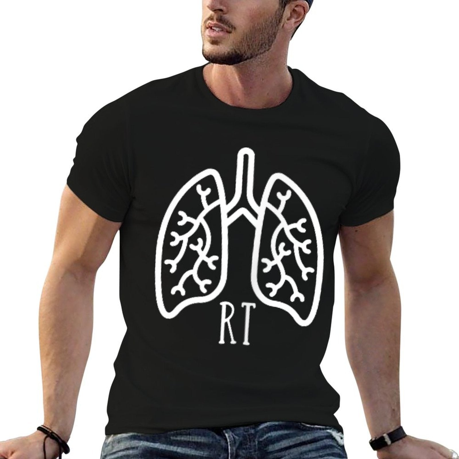 RT Respiratory Therapy Pulmonologist Respiratory Therapist  Ribbed Collar T-Shirt