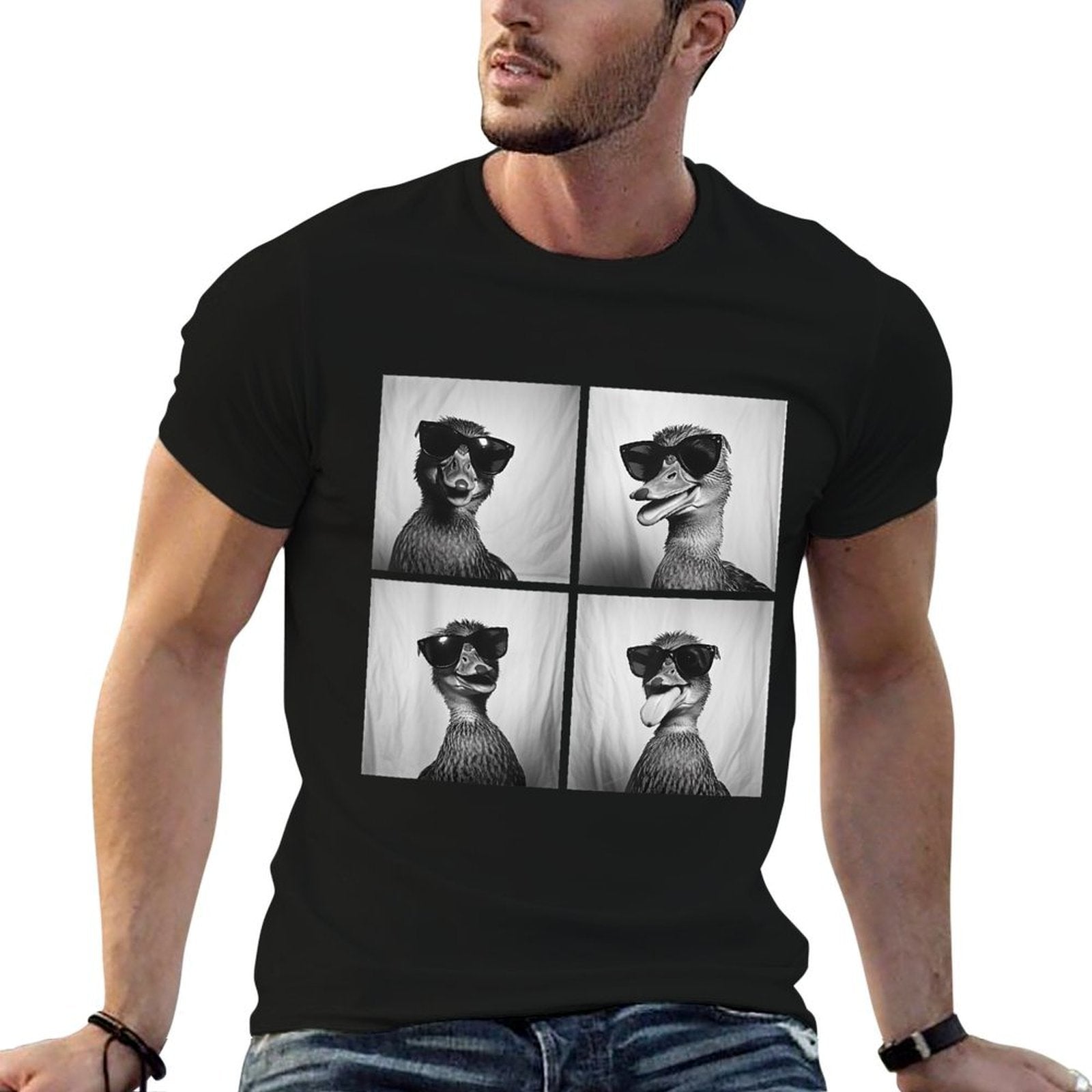 Funny Mallards with Sunglasses Cool Ducks Farm Animals Meme  Eco-friendly Material T-Shirt