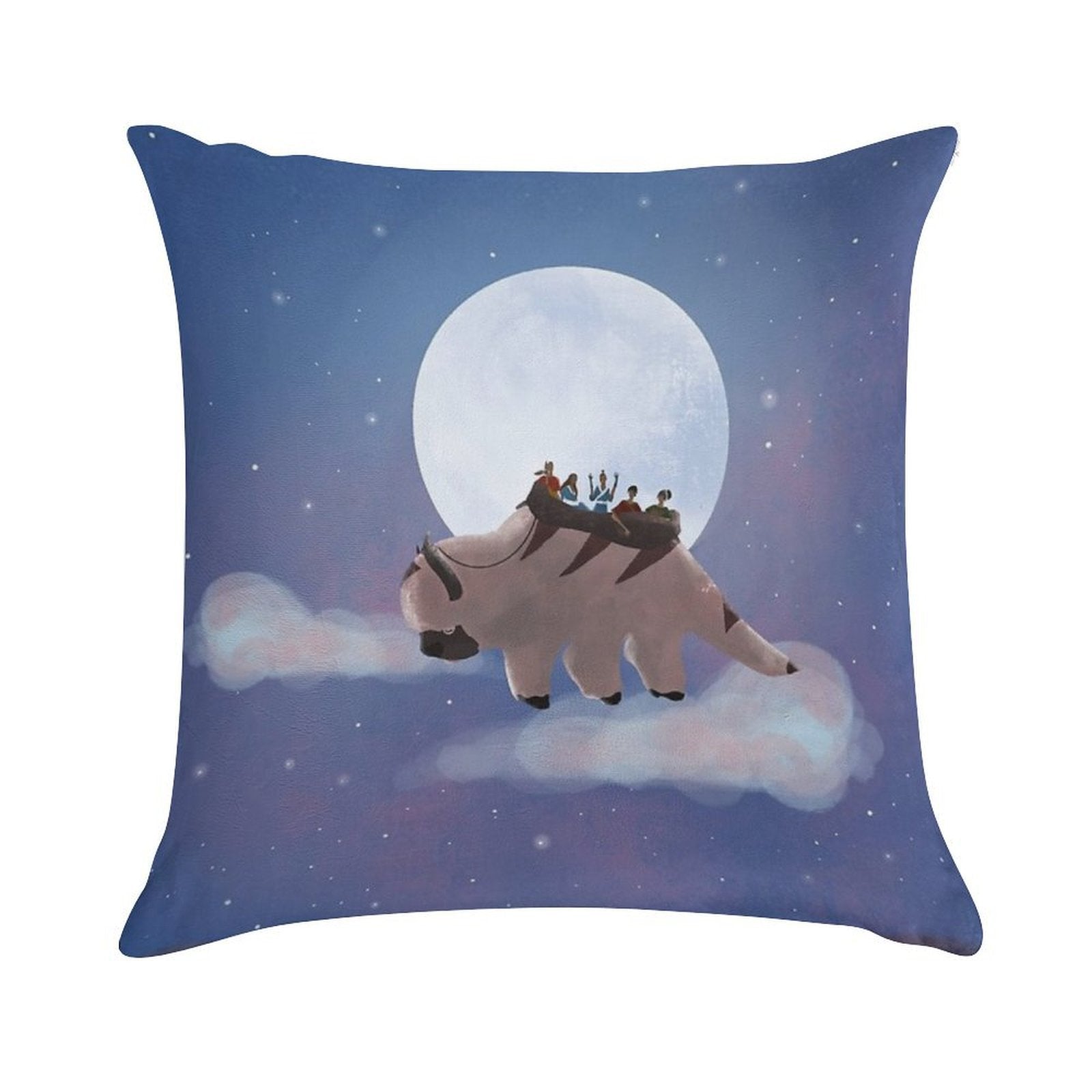Appa And Team Avatar Under The Moon Soft Style Accent Throw Pillow
