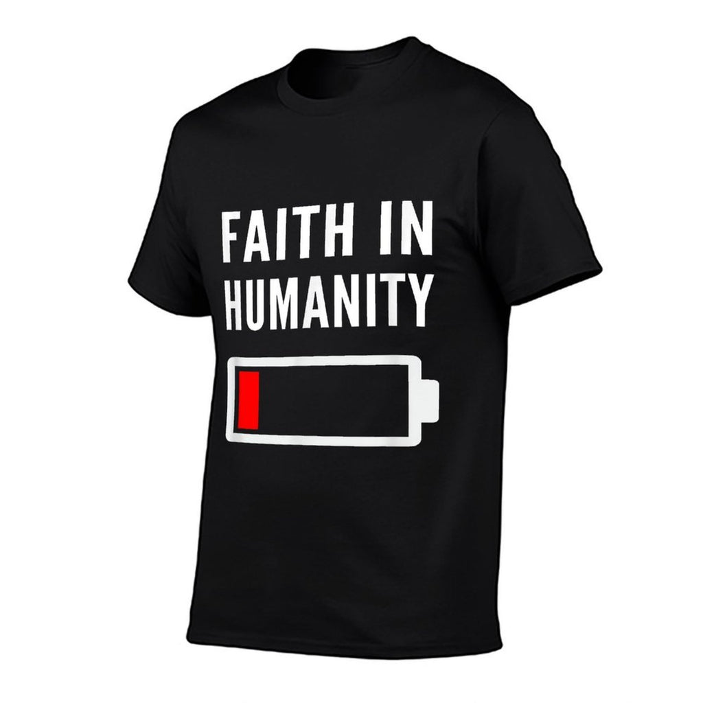 Faith in Humanity Low Battery Pessimistic News Meme Design  Stretchy T-Shirt
