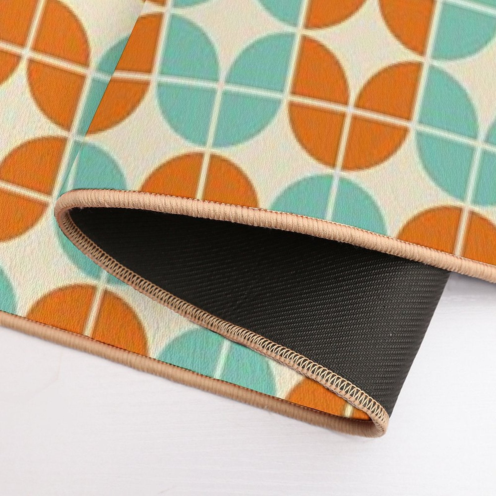 Groovy 1960’s Inspired Retro Vintage Design in Orange And Teal  Versatile Bath Mat