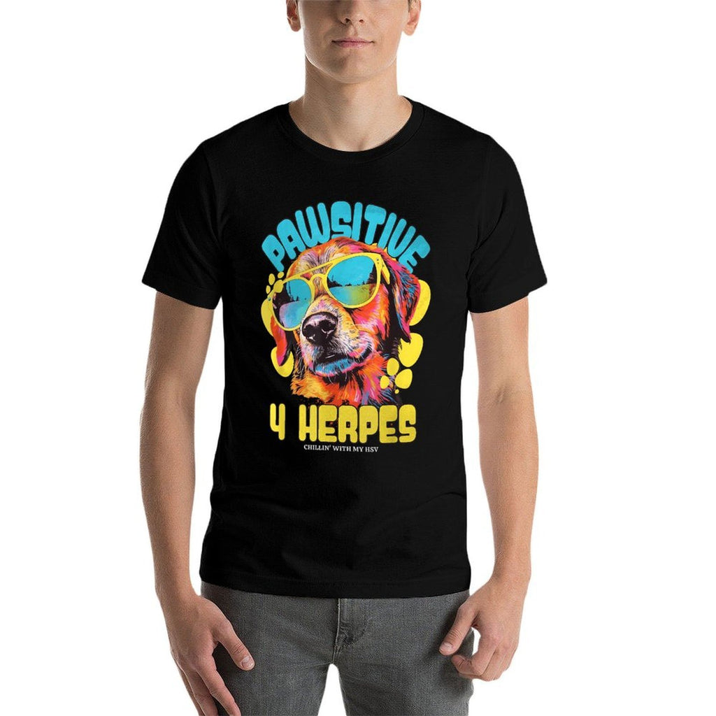Pawsitive 4 Herpes HSV Awareness Funny Adult Humor Meme  Breathable T-Shirt