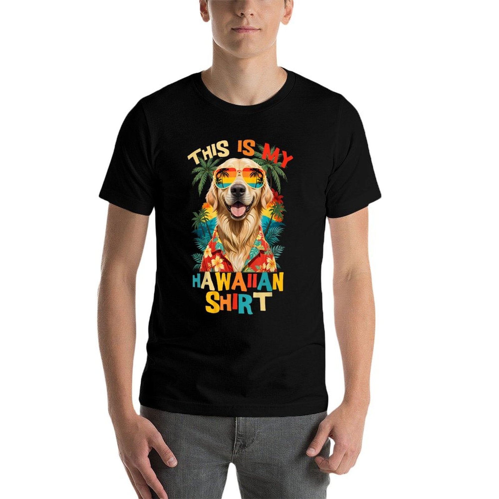 This Is My Hawaiian Tropical Luau Costume Party Hawaii  Wrinkle-resistant T-Shirt