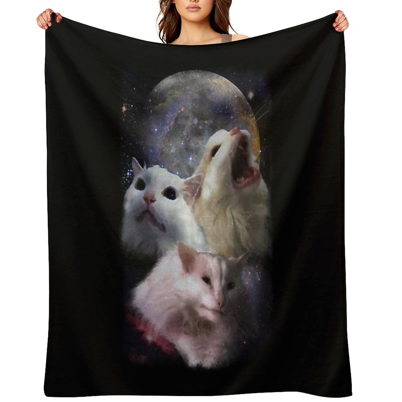 Triple Thurston Moon Cats! Shrink-resistant Throw Blanket