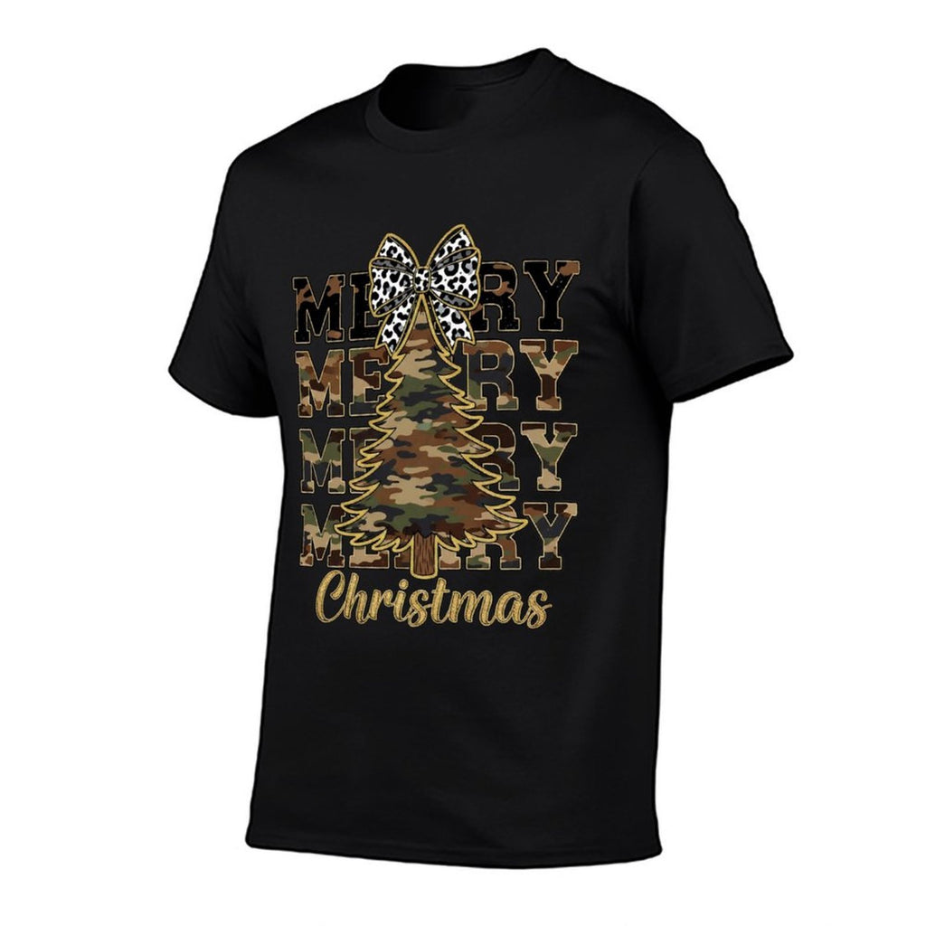 Camo Merry Christmas Camouflage Christmas Tree  Stretchy T-Shirt