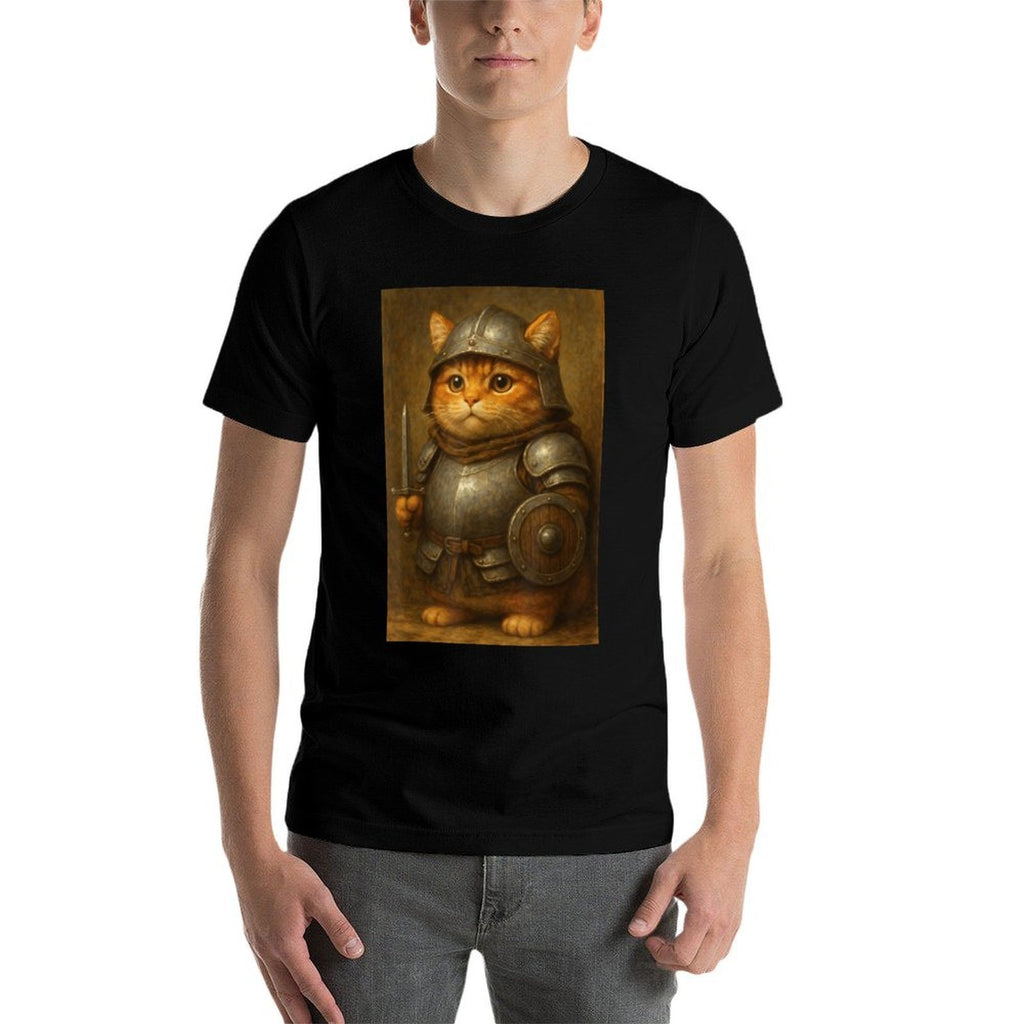 Cat Knight Funny Meme  Heathered Texture T-Shirt
