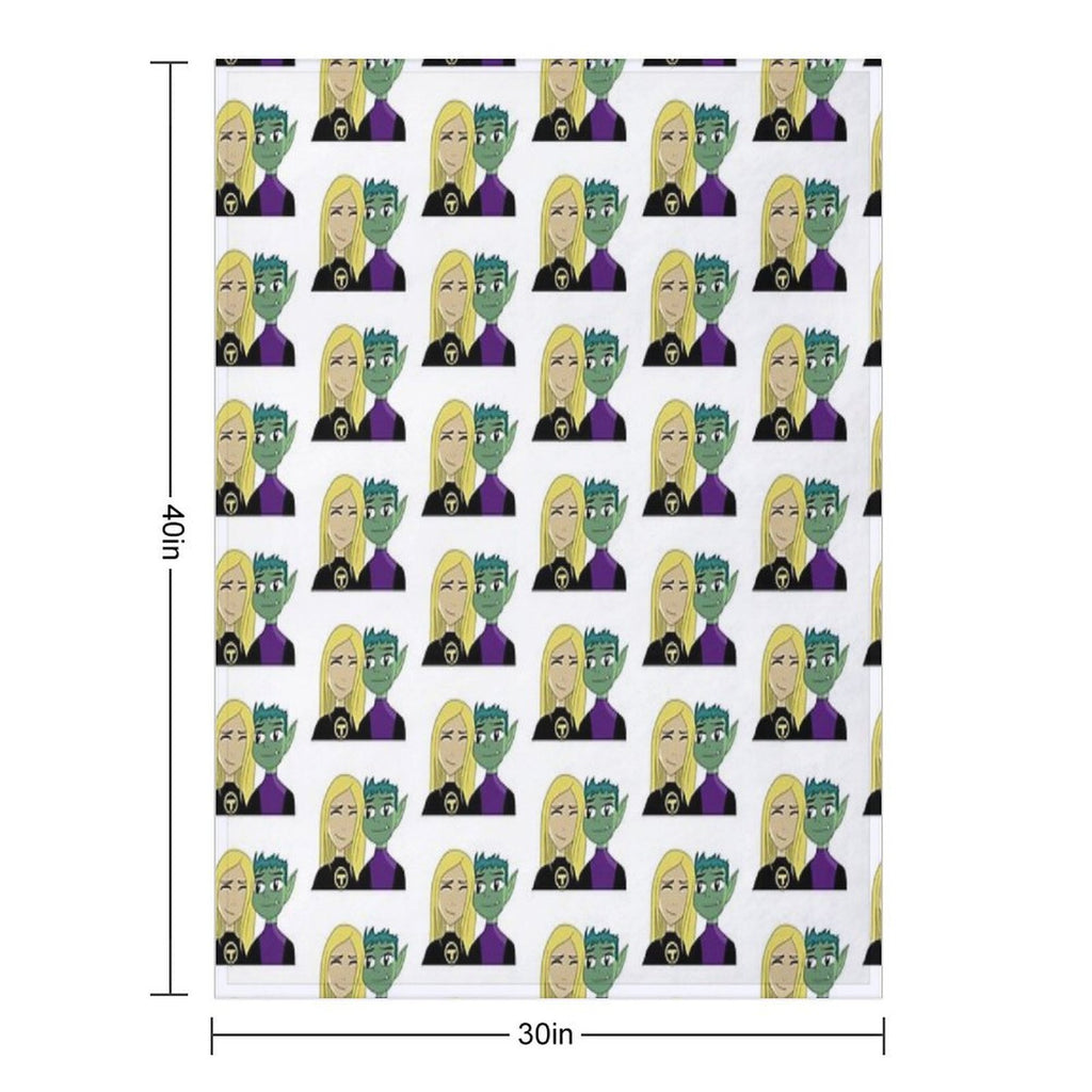 Beast Boy And Terra Easy Care Throw Blanket