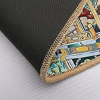 Ceramic Tile Folk Art - Chinese Pagoda Chinoiserie  Versatile Bath Mat