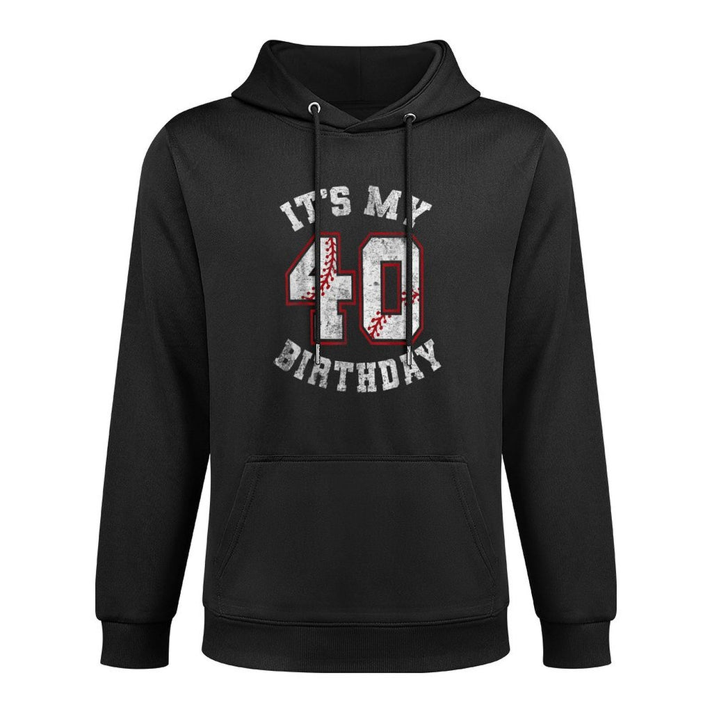 It&#39;s My 40th Birthday Baseball 40 Year Old Birthday Boy Mens Shrink-Resistant Hoodie