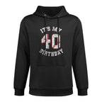 It&#39;s My 40th Birthday Baseball 40 Year Old Birthday Boy Mens Shrink-Resistant Hoodie