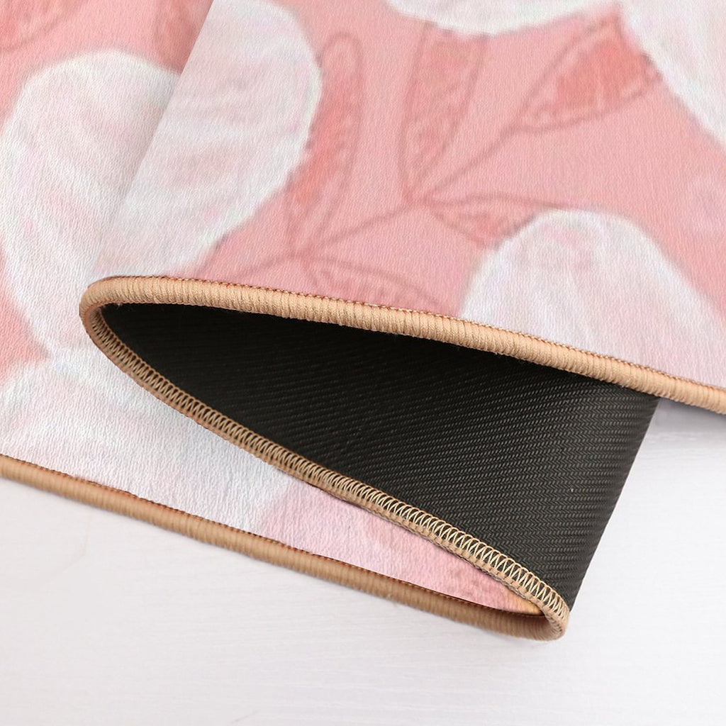 White Summer Flowers  High-Traffic Bath Mat