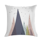 Mid-Century Scandinavian Mountains Soft Hidden Zipper Throw Pillow