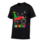 Kids Boys Monster Truck Christmas Tree Snowflakes Toddler  Breathable T-Shirt