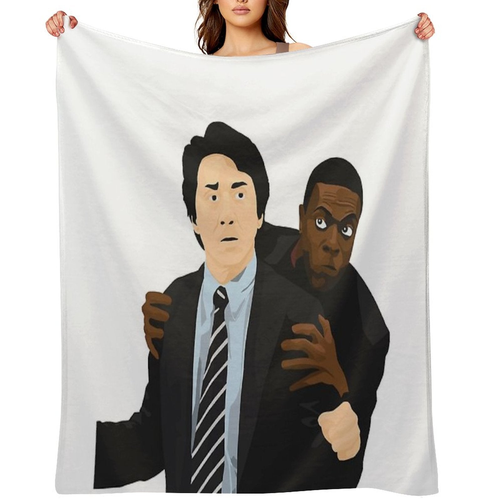Rush Hour Jackie Chan Chris Tucker Shrink-resistant Throw Blanket