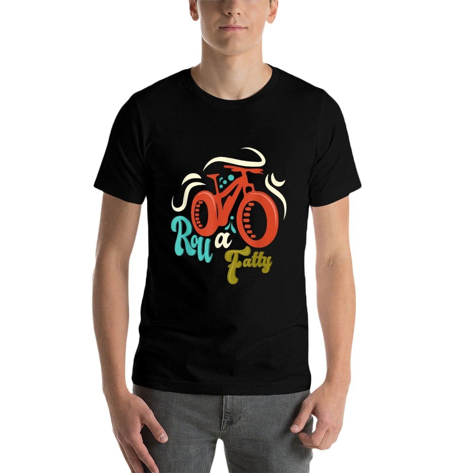 Roll A Fatty Fat Bike Fat Tire EBike Bike Funny Meme Gift  Rolled Sleeves T-Shirt