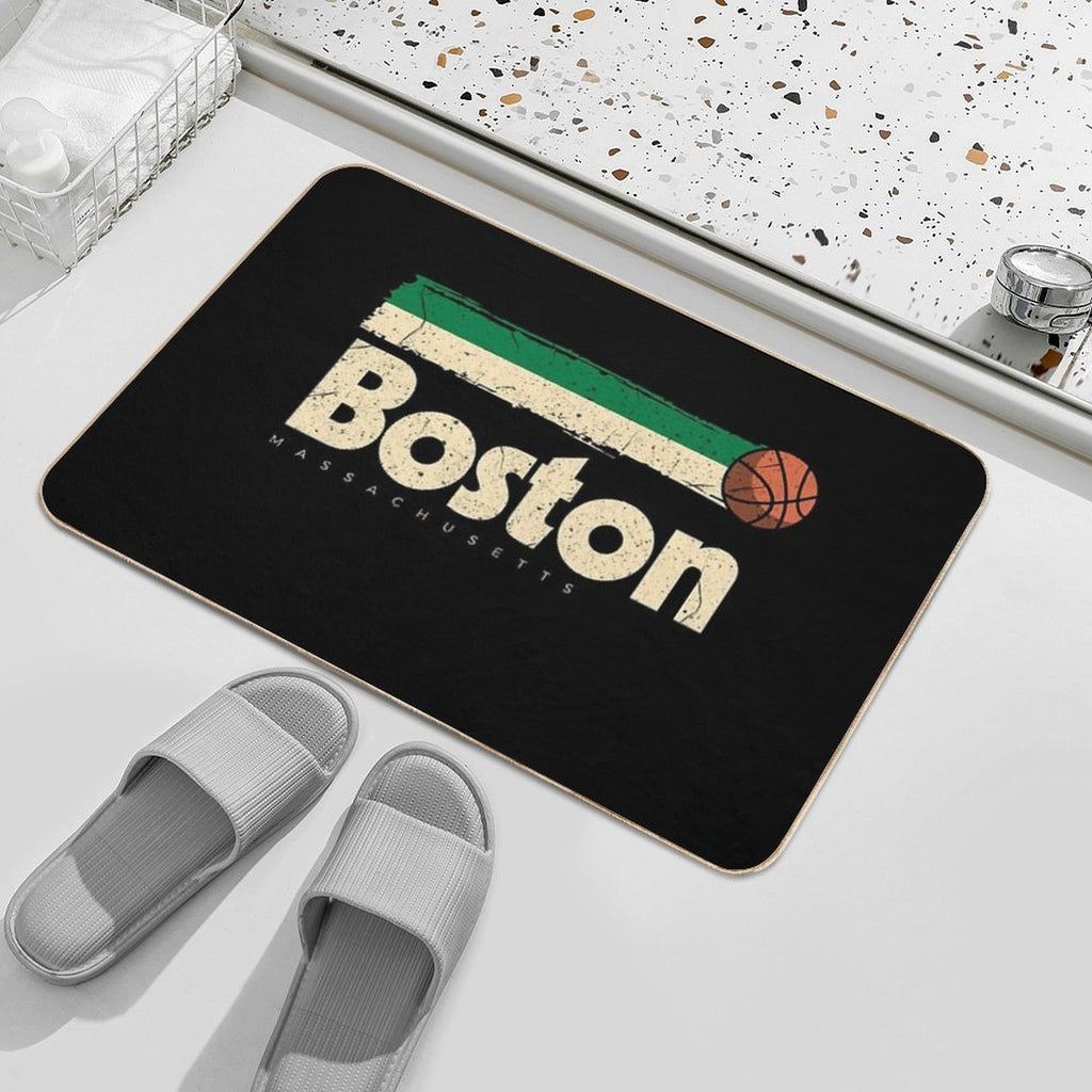 Boston Basketball B-Ball City Massachusetts Retro Boston Durable Bath Mat
