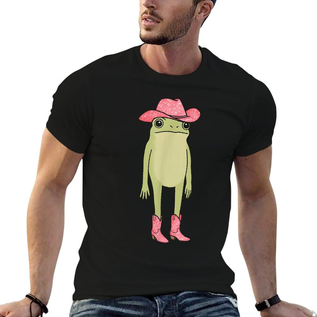 Western Country Cowgirl Rodeo  Funny Cowboy Frog Cartoon  Relaxed-fit T-Shirt