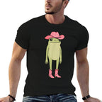 Western Country Cowgirl Rodeo  Funny Cowboy Frog Cartoon  Relaxed-fit T-Shirt