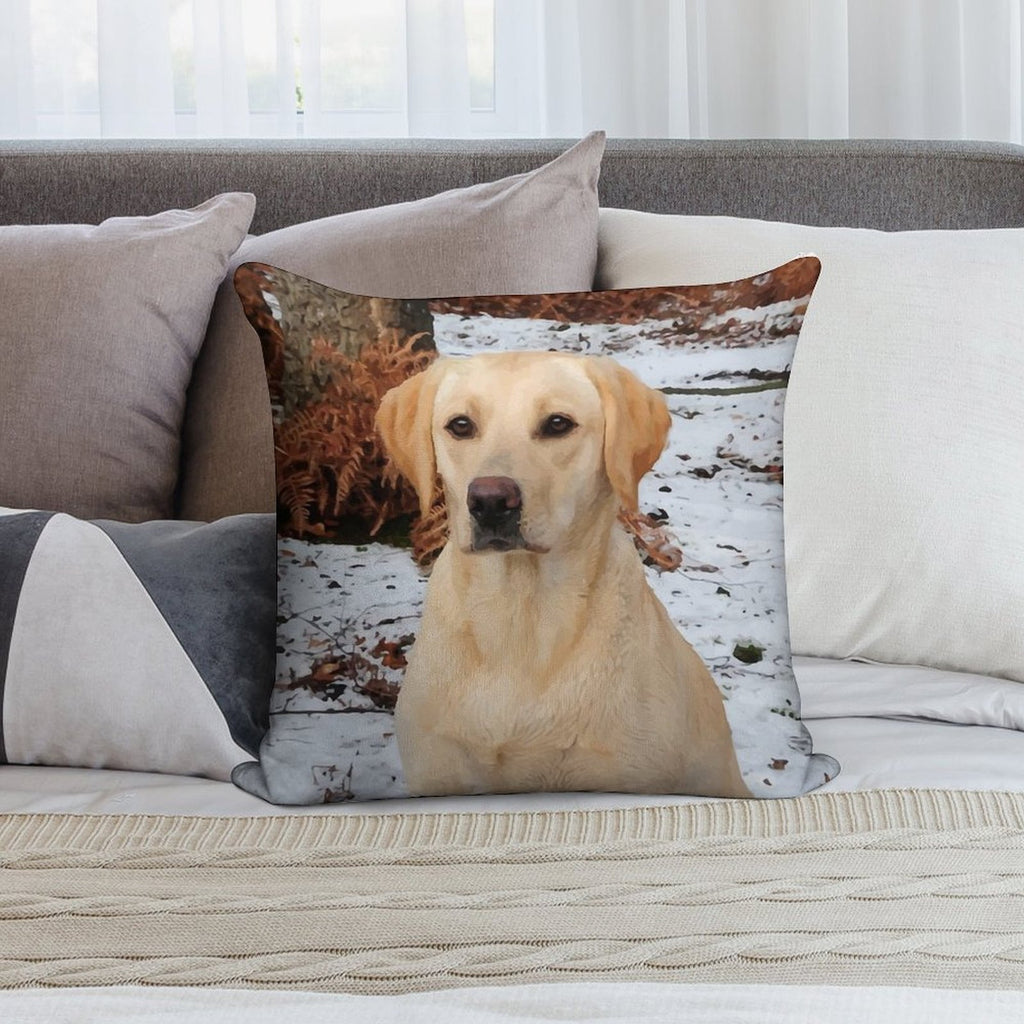 Yellow Lab Soft Fade-Resistant Throw Pillow