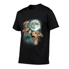 Three Whippet Moon  3 Whippet Funny Weird Dog Meme for Men Women Comfortable T-Shirt