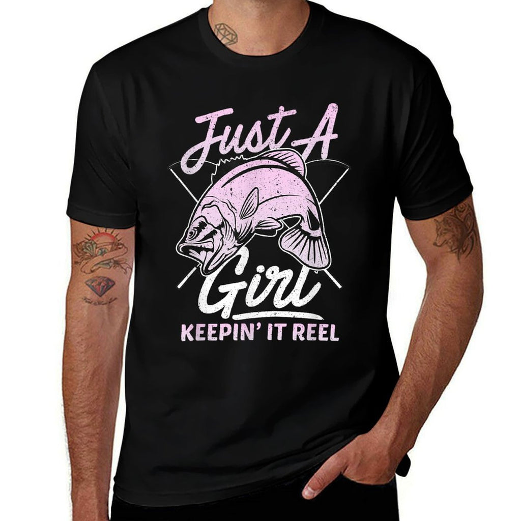 Cute Fishing Funny Keeping It Reel Womens Purple Pink  Moisture-wicking T-Shirt