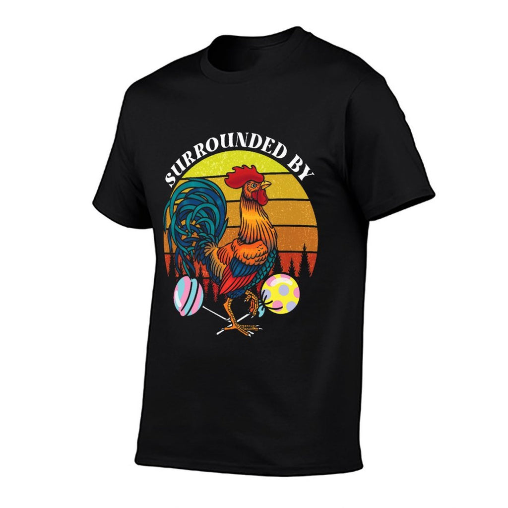 Funny Surrounded By  Rooster Lollipops  Adult Humor Premium  Oversized Silhouette T-Shirt