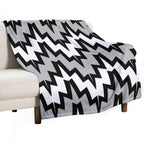 Abstract Geometric Pattern - Gray, Black And White. Eco-conscious Throw Blanket