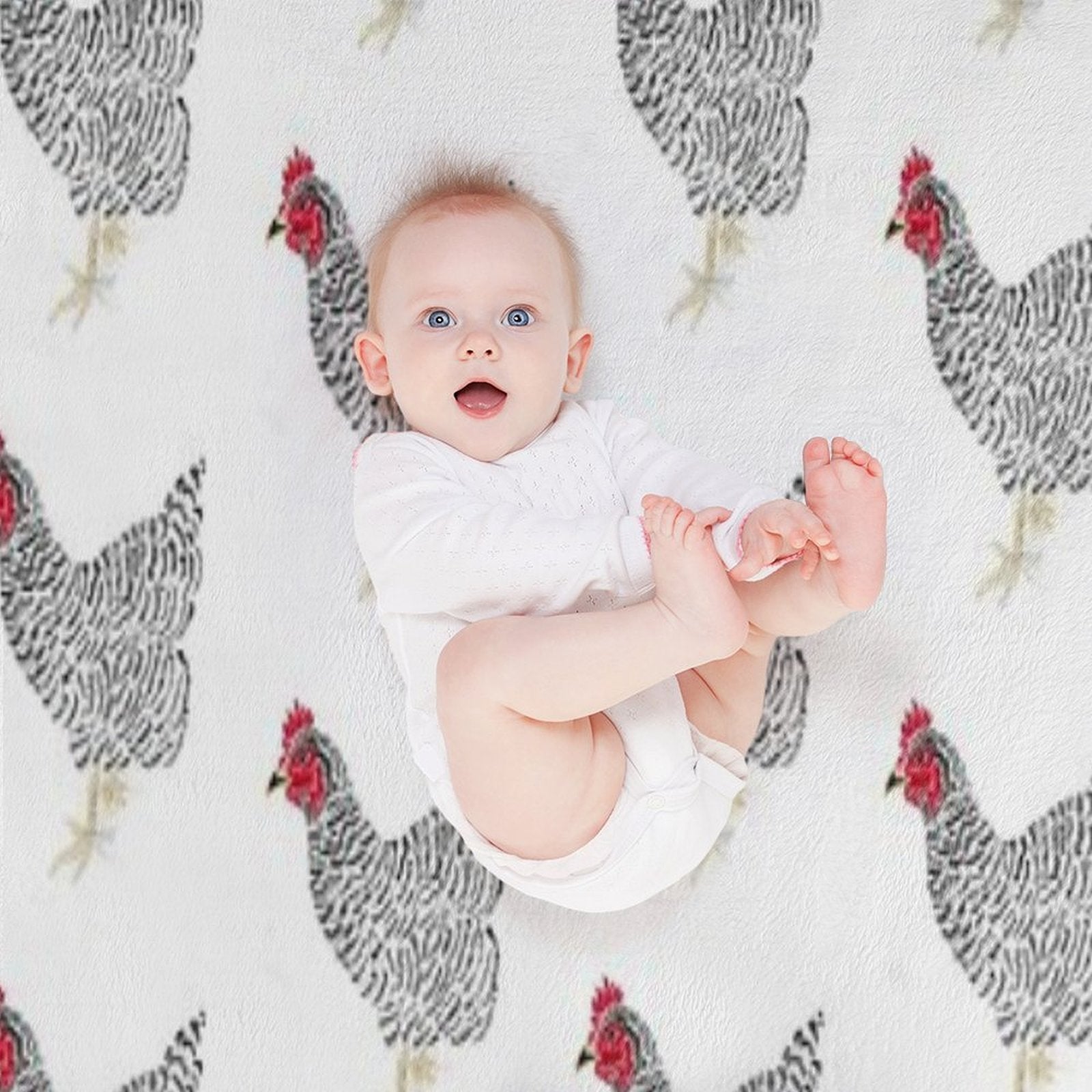 Barred Rock Hen Compact Throw Blanket