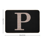 Letter P Metallic Look Stripes Silver Gold Copper  Rapid-Drying Bath Mat