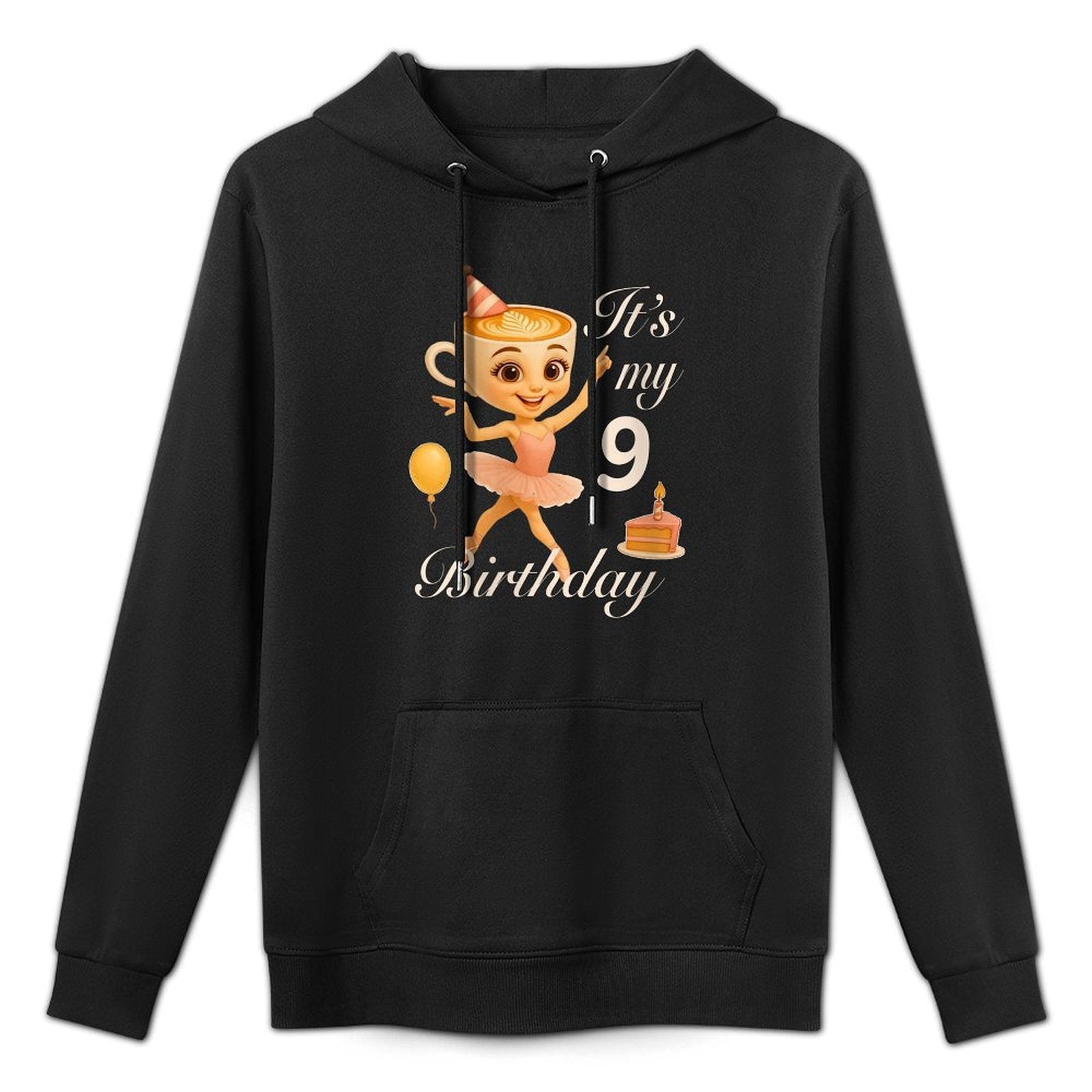 Womens Ballerina Cappuccina Italian Brainrot Meme Girl 9th Birthday Medium-Weight Fabric Hoodie