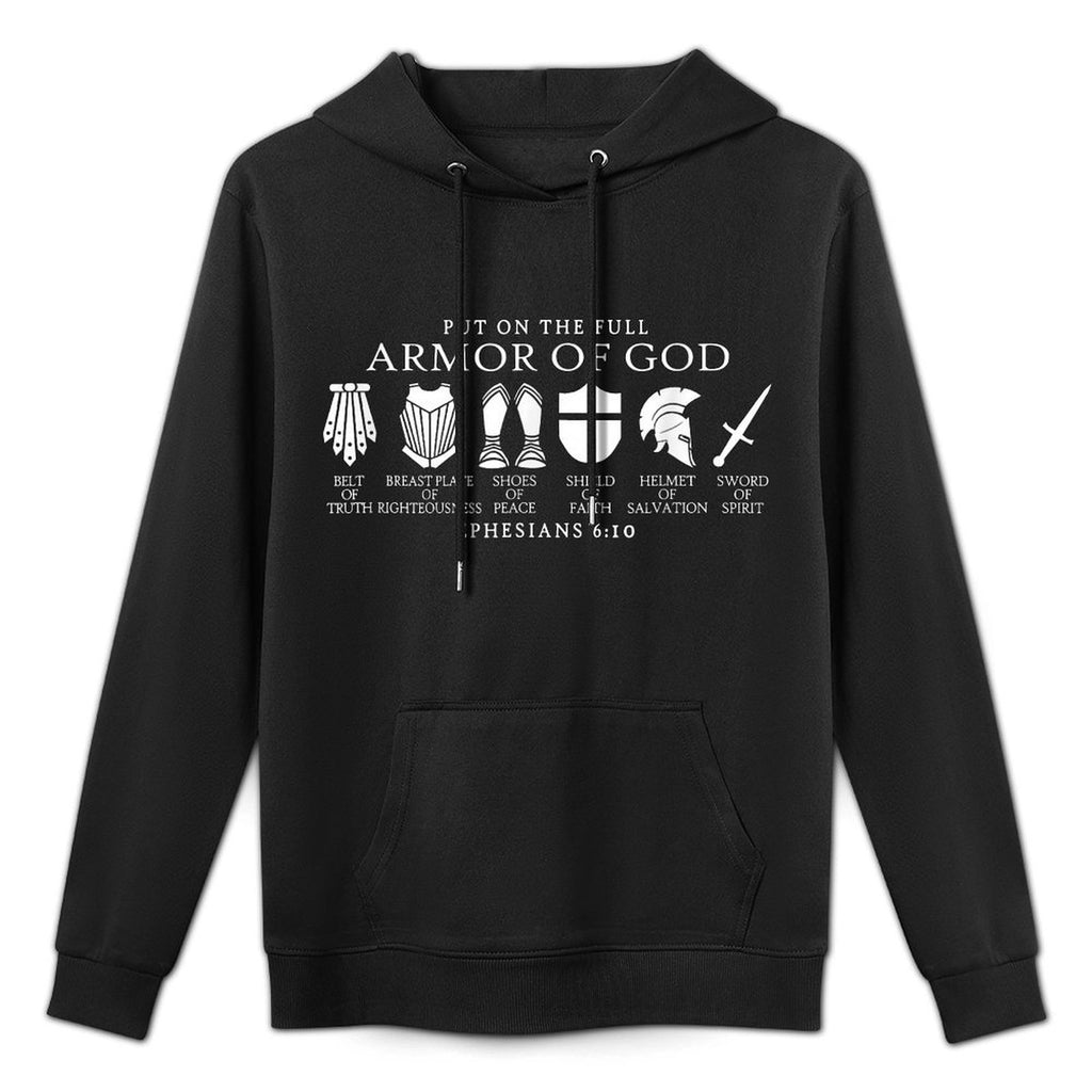 Put on The Full Armor of God Christian, Catholic, Religious Cotton-Polyester Blend Hoodie